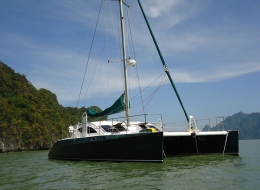 Catamaran Mahayana Side View