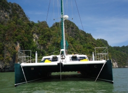 Catamaran Mahayana Side View
