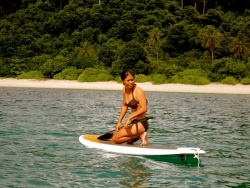 Taking in break on the SUP